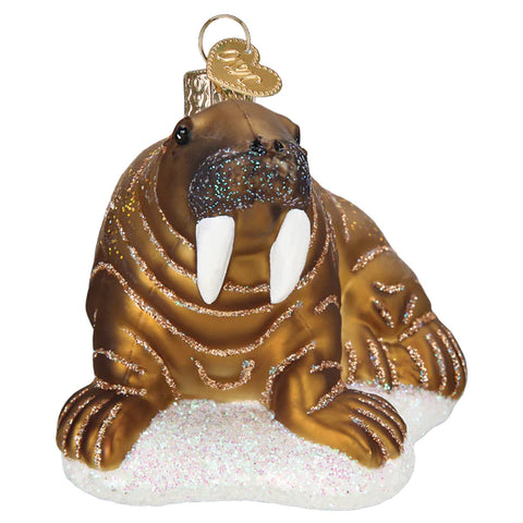 Adorable Walrus Glass Ornament