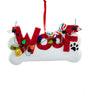 "Woof" Dog Bone Christmas Tree Ornament