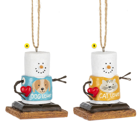 Dog lover or Cat Lover S'more ornament