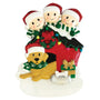 Family of 3 with dog personalized resin ornament  