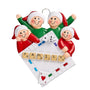 Family Game Night Family of 4 Personalized Resin Christmas Ornament