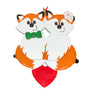 Fox Couple on Heart Christmas Ornament