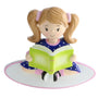 Little Girl Reading a Book resin Personalized Ornament