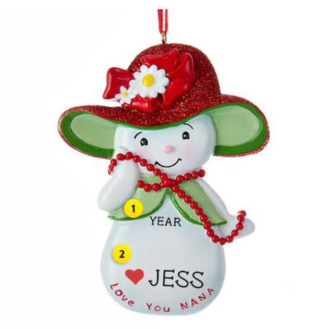 Love You Nana Snowwoman Ornament for Christmas Tree