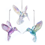 Purple, White, Blue acrylic hummingbird ornament please select a color