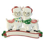 Llama Couple with Santa hats and Christmas lights personalized ornament