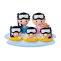 Family of 5 Snorkeling Personalized Resin Christmas Ornament