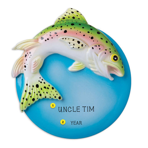Rainbow Trout resin personalized ornaments