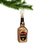 Whisky Bottle Ornament hanging by a gold hook