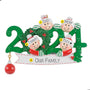 Personalized 2024 Dated Family of 4 Ornament