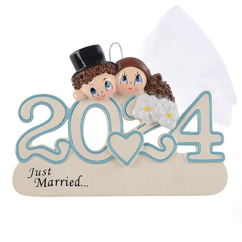 2024 Dated Wedding Couple Ornament