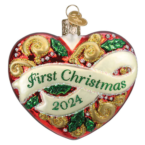 2024 First Christmas Heart Ornament - Old World Christmas 30069