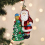 2025 Glass Santa With Tree Ornament - Old World Christmas