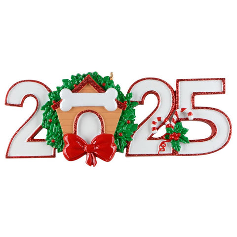 Personalized 2025 Dog House Ornament