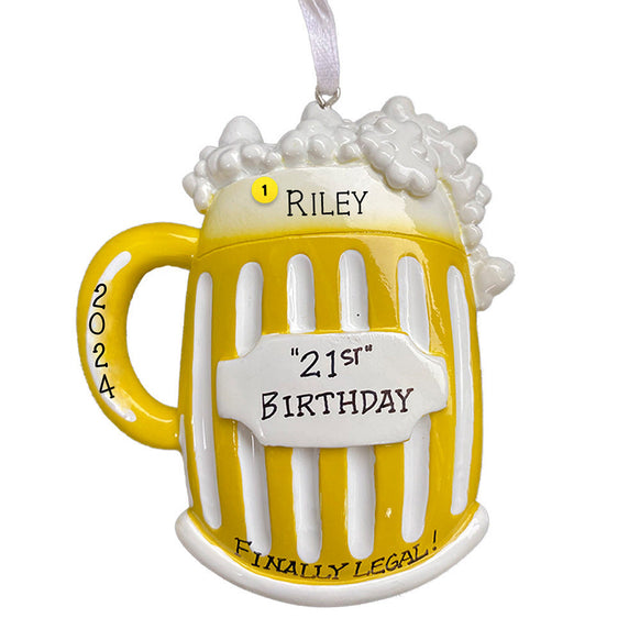 21st Birthday Beer Mug Ornament Personalized Free Callisters Christmas 21st birthday beer mug ornament personalized free callisters christmas