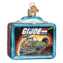 G.I. Joe-themed Christmas ornament with vehicle and characters on a white background