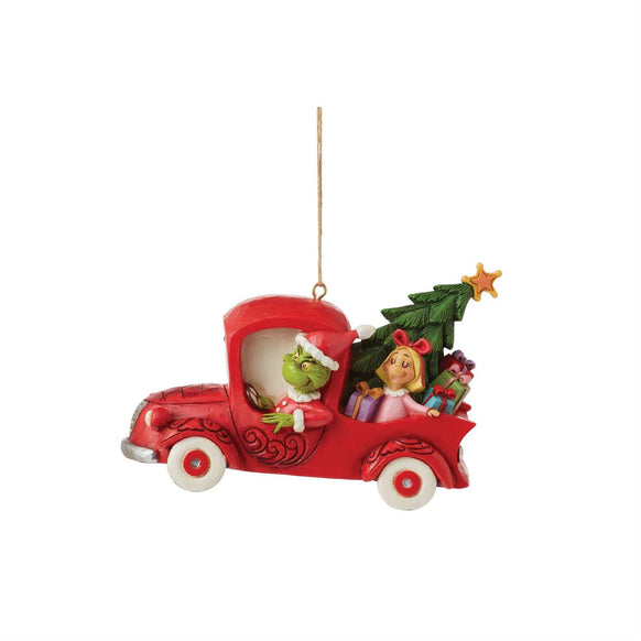 Jim Shore Grinch In Red Truck Christmas Ornament
