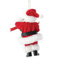 Back view of 2026 Dated Possible Dreams Clothtique Santa Ornament showing Santa’s red suit, black belt, and plush white trim.