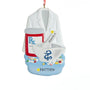 Personalized pharmacist ornament with a white lab coat, prescription bottle, mortar and pestle, colorful pills, and custom name and year.