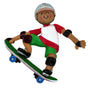 Personalized Skateboarder Ornament - African American