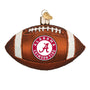 Decorative football ornament with Alabama Crimson Tide logo on a white background