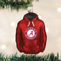 Red hoodie ornament with Alabama Crimson Tide logo on a Christmas tree.
