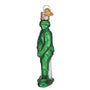 Glass Green Army Man by old world Christmas on white background