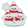 Personalized Christmas Arctic Seal Family of 3 Ornament