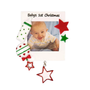 Personalized Baby's 1st Christmas Photo Frame Ornament-Red & Green