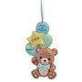 Personalized baby’s first Christmas boy bear ornament with name and birth date placement shown on the star and balloon.