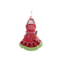 Baking Queen apron ornament in red with a gingerbread cookie, baking spoon, striped bow, and festive holiday details.