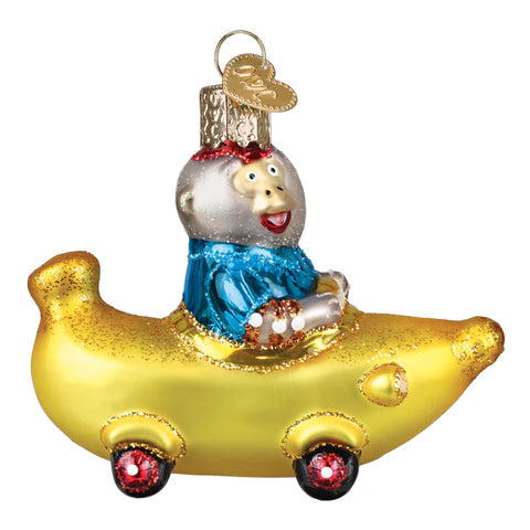 Richard Scary's Bananas Gorilla's Bananamobile Ornament- Old World Christmas