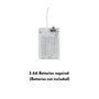 Battery pack for the 12" Silver Glitter Star Lit Treetop showing that 3 AA batteries are required and not included.