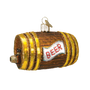 Glass Beer Keg Ornament - Old World Christmas on white background