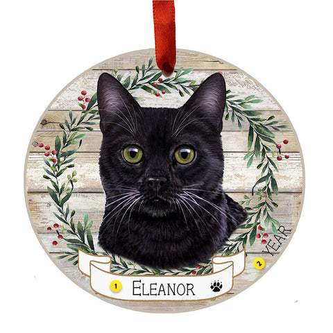 Personalized Black Cat Ornament