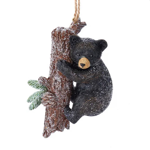 Black Bear Climbing Tree Ornament