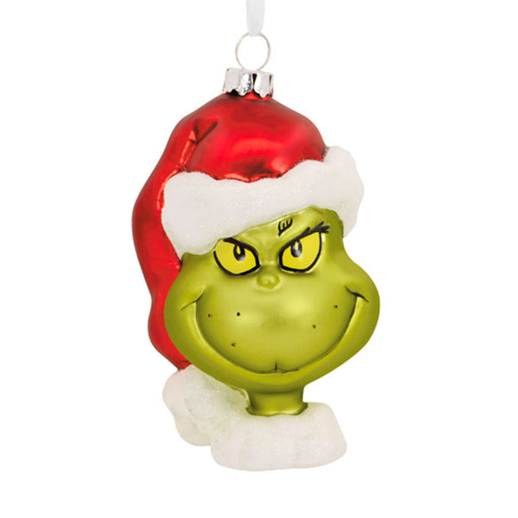 Blown Glass The Grinch Head Ornament 2HCM9155