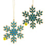 Blue Green Snowflake Ornaments