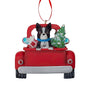 Personalized Boston Terrier Dog in Back of Truck Ornament