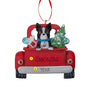 Personalized Boston Terrier Dog in Back of Truck Ornament