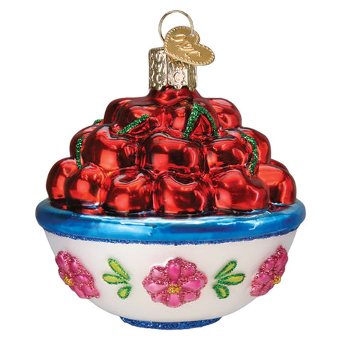 Bowl Of Cherries Ornament - Old World Christmas 28149