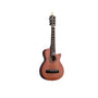 Brown string cutaway guitar ornament with realistic fretboard, strings, and sound hole