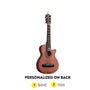 Personalized brown string cutaway guitar ornament with name and year added on the back