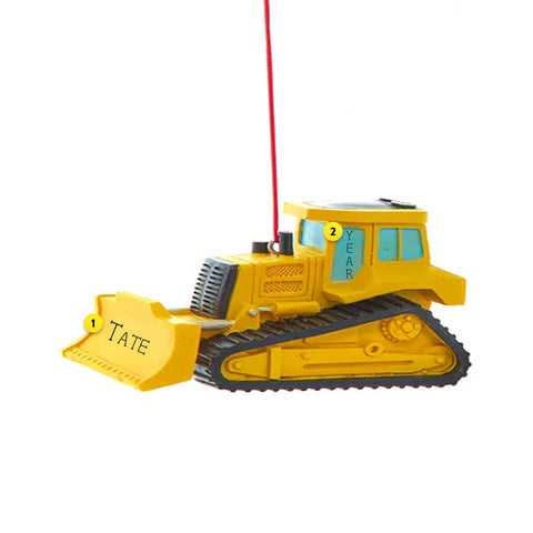 Personalized Construction Equipment Ornament - Bulldozer