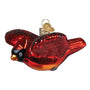 Beautiful Red Cardinal In Flight Glass Ornament