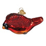 Beautiful Red Cardinal In Flight Glass Ornament