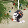 Chicago Bears Bobble Head Ornament on White Back round