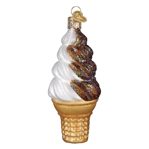 Chocolate and Vanilla Soft Serve Ice Cream Cone By Old World Christmas