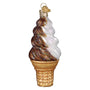 Chocolate and Vanilla Soft Serve Ice Cream Cone By Old World Christmas