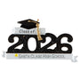 Graduation-themed ornament with 'Class of 2026' text and a black cap and tassel on a white background.